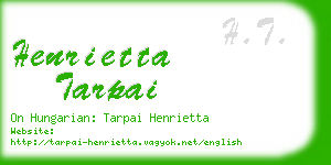 henrietta tarpai business card